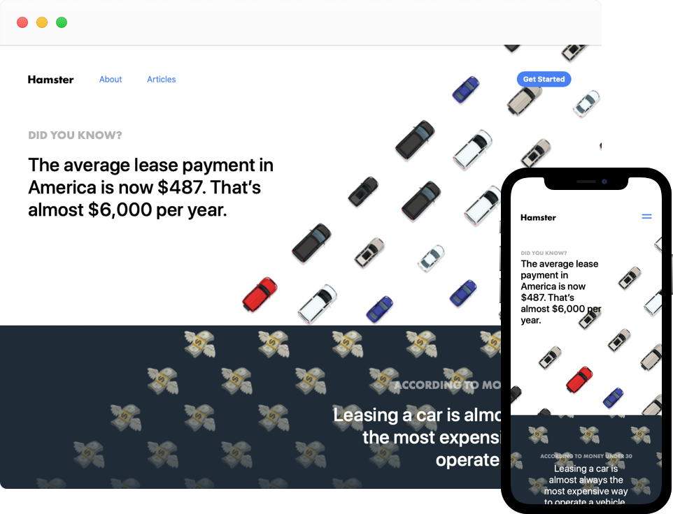 Hamster Financial Responsive Web App