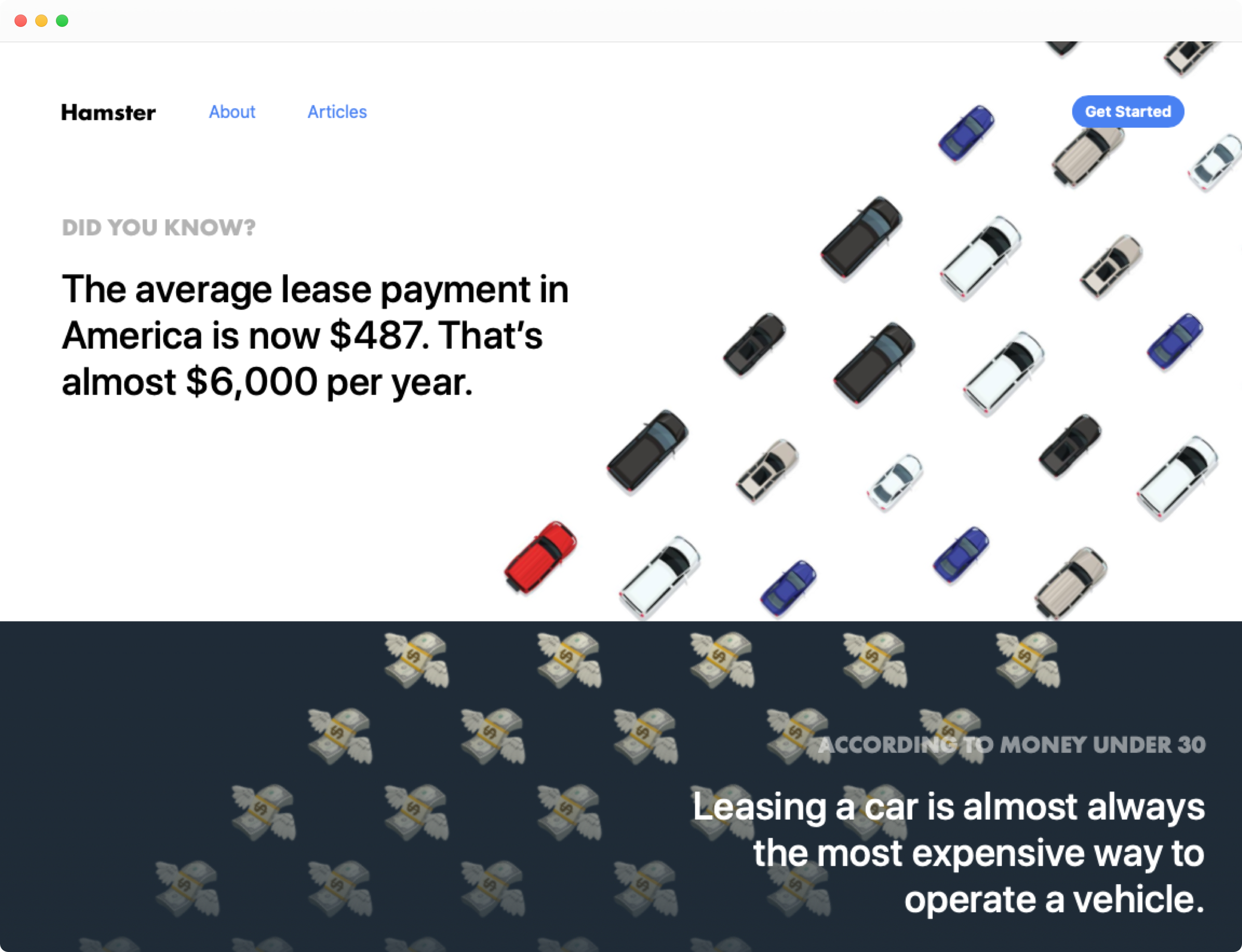 Homepage for Hamster Financial