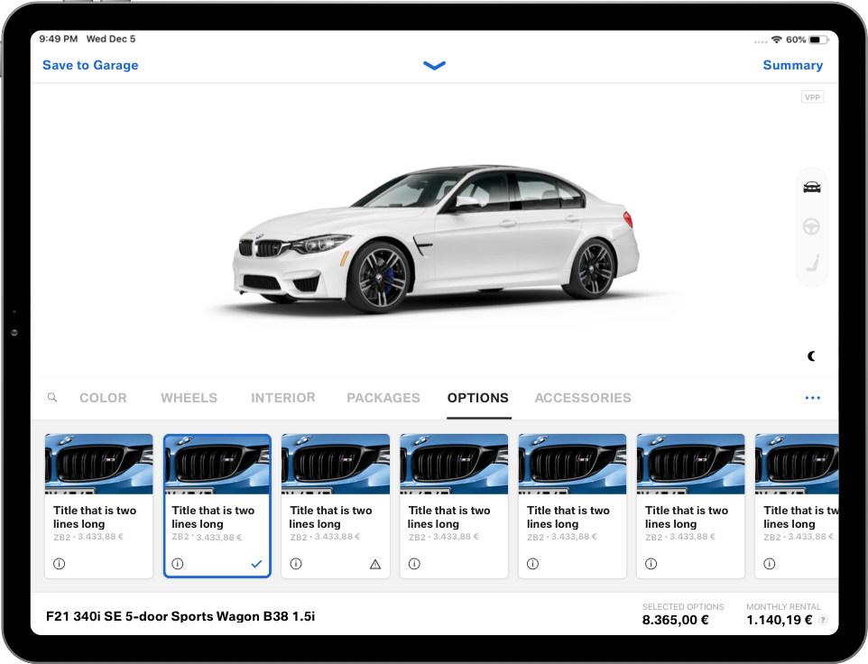 BMW Mobile Customizer iOS app