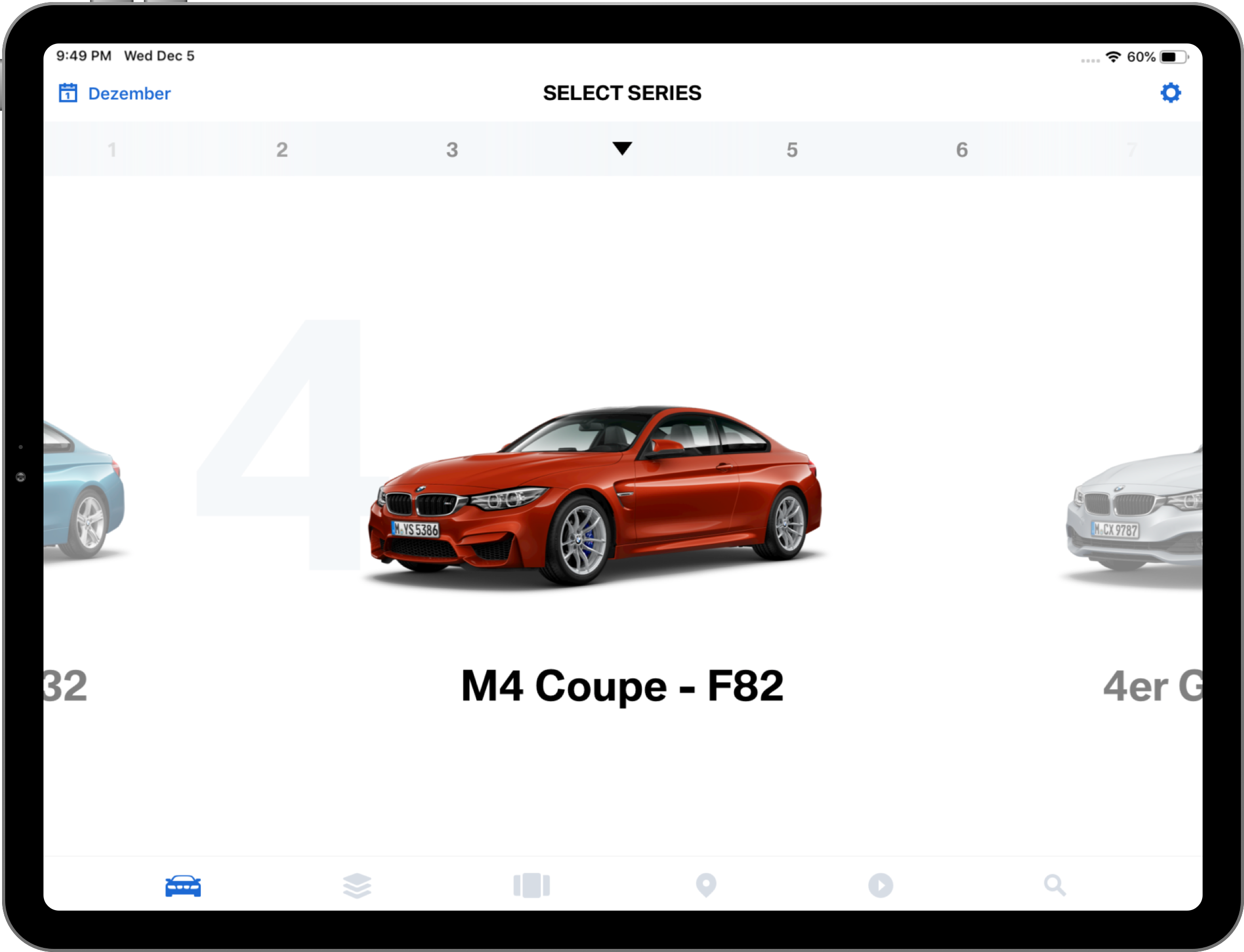 Mobile Customizer iOS app series screen